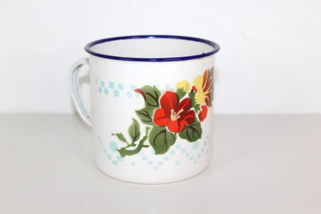 Mon Ami(e) Vintage Milchtopf mit Blumen Emaille