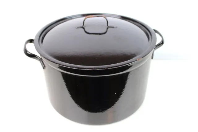 Mon Ami(e) Vintage Massiver, großer Emaille-Topf vintage schwarz
