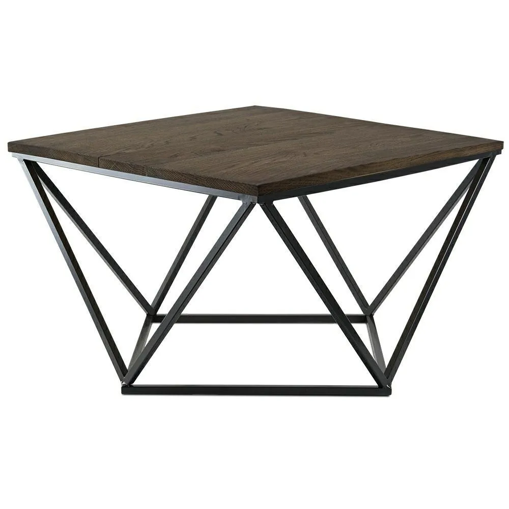 HOWHOMELY OakLoft Beistelltisch Eiche Metall Loft