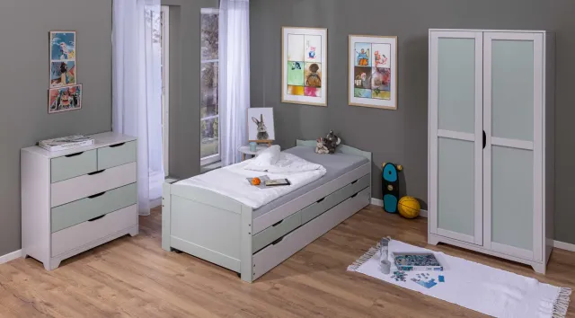 Inter Link Prati Funktionsbett 90x200 hellgrau Kiefer