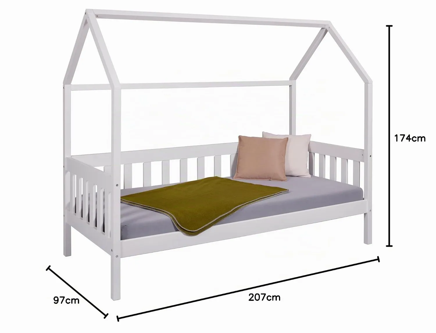 Inter Link Funky Hausbett 90x200 cm weiß Kiefer massiv