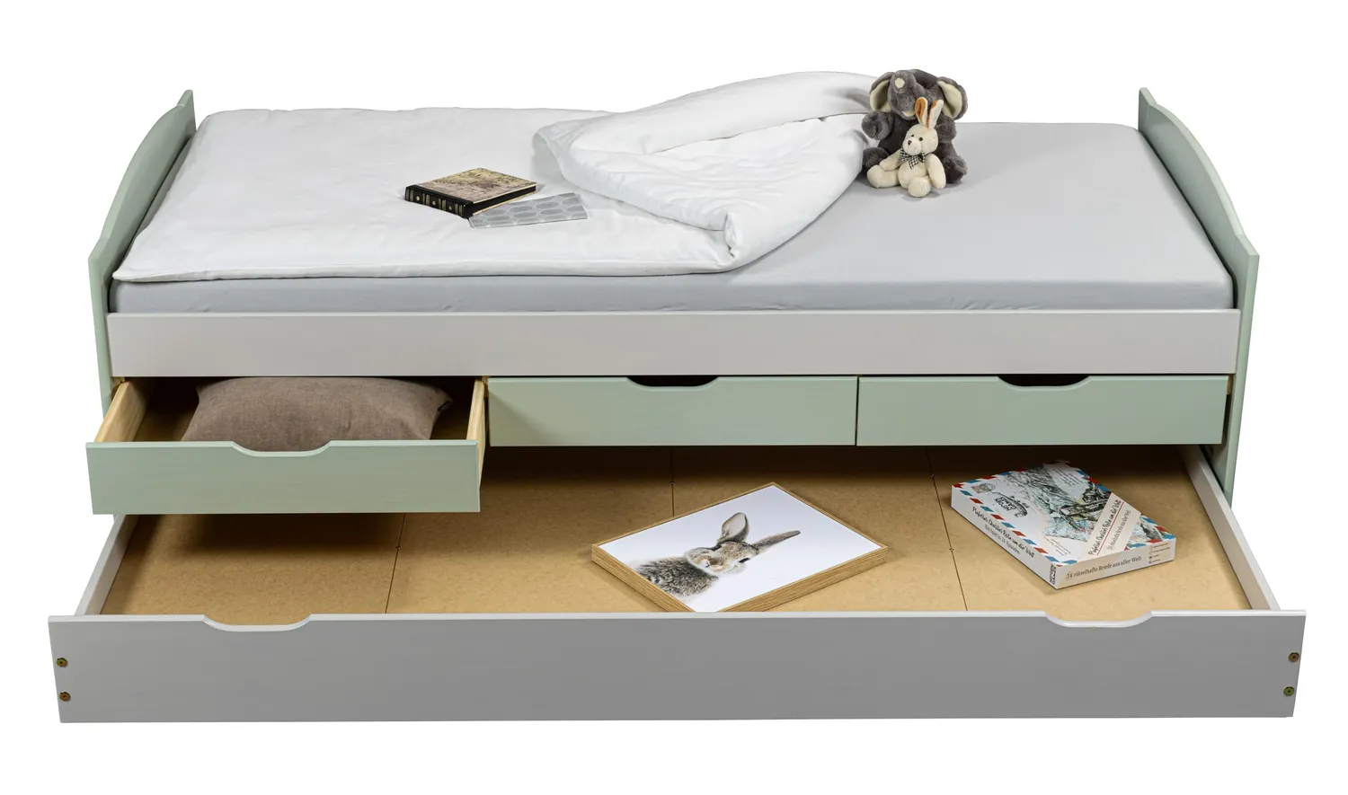Inter Link Prati Funktionsbett 90x200 hellgrau Kiefer