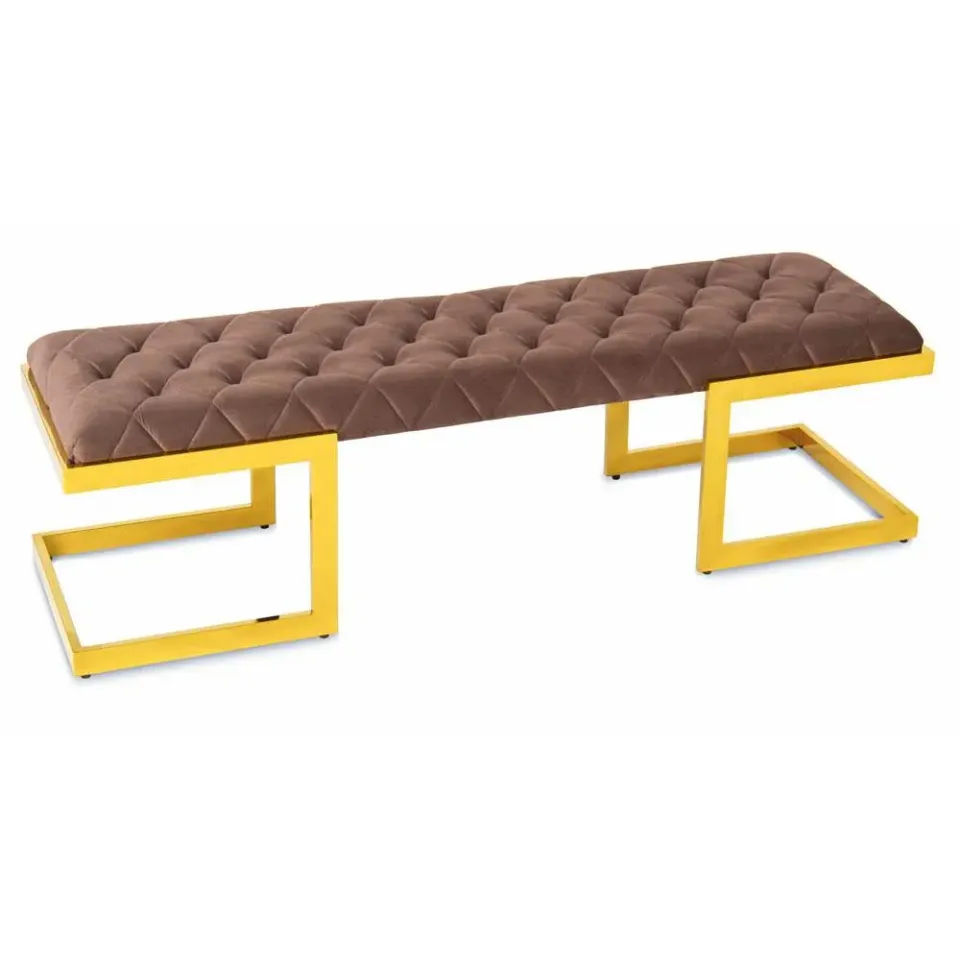 HOWHOMELY Levita Puff Gold 140x40x40 Edelstahl
