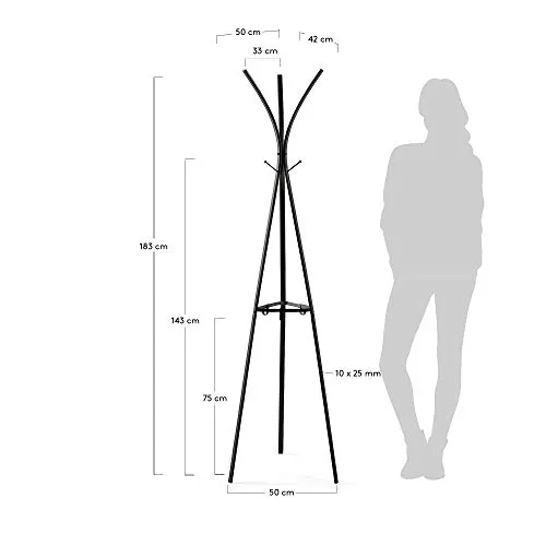 Kave Home Stearn Kleiderständer schwarz 183 cm Stahl