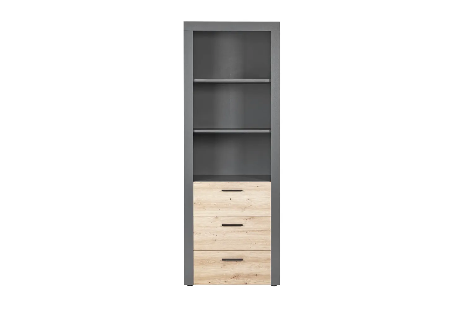 Inter Link Corbeto Standregal 3 Schubladen Artisan Eiche Anthrazit