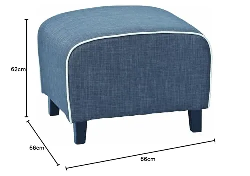 Inter Link Norset Fußschemel grau-weiß 66 cm Stoffbezug