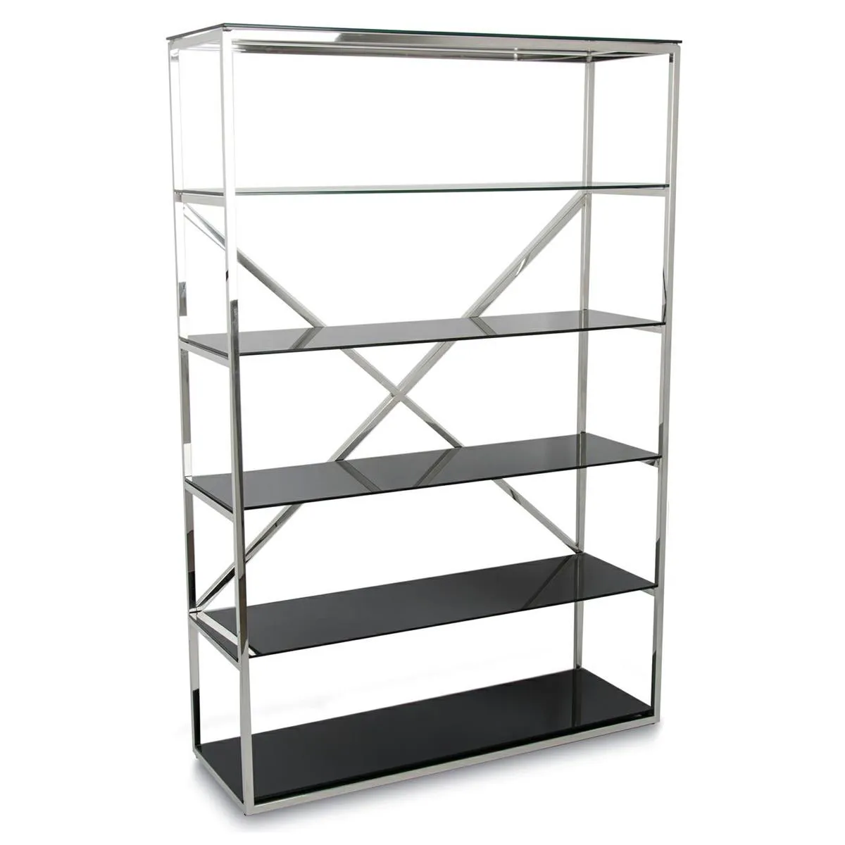 HOWHOMELY Torni Regal Silber Schwarz Glas