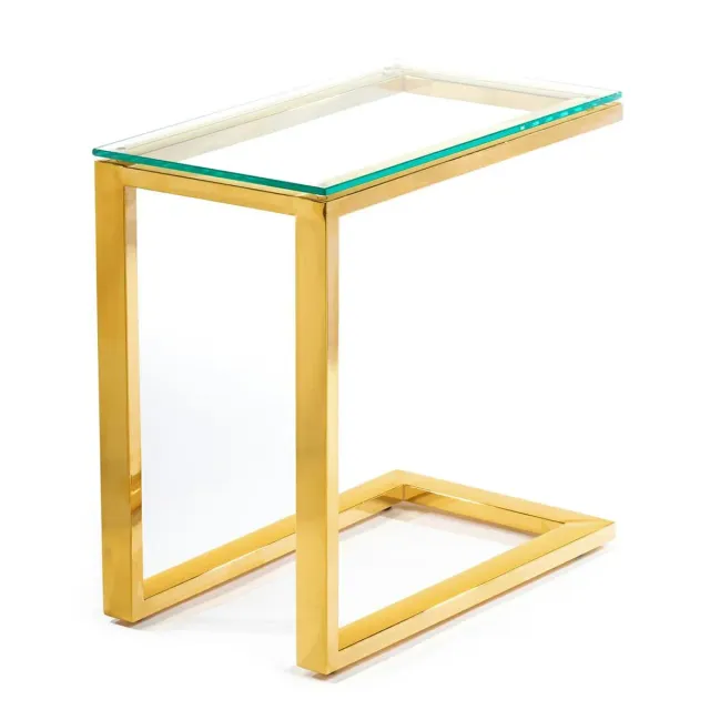 HOWHOMELY Stivar Beistelltisch 50 cm Glas
