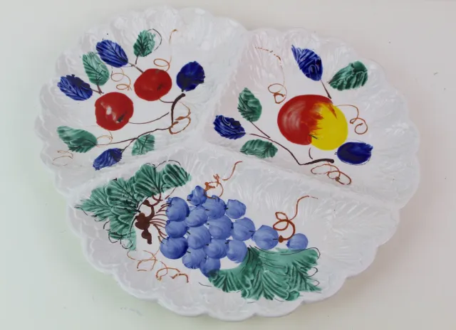 Mon Ami(e) Vintage Keramikteller Obst-Malerei geteilt 30 cm