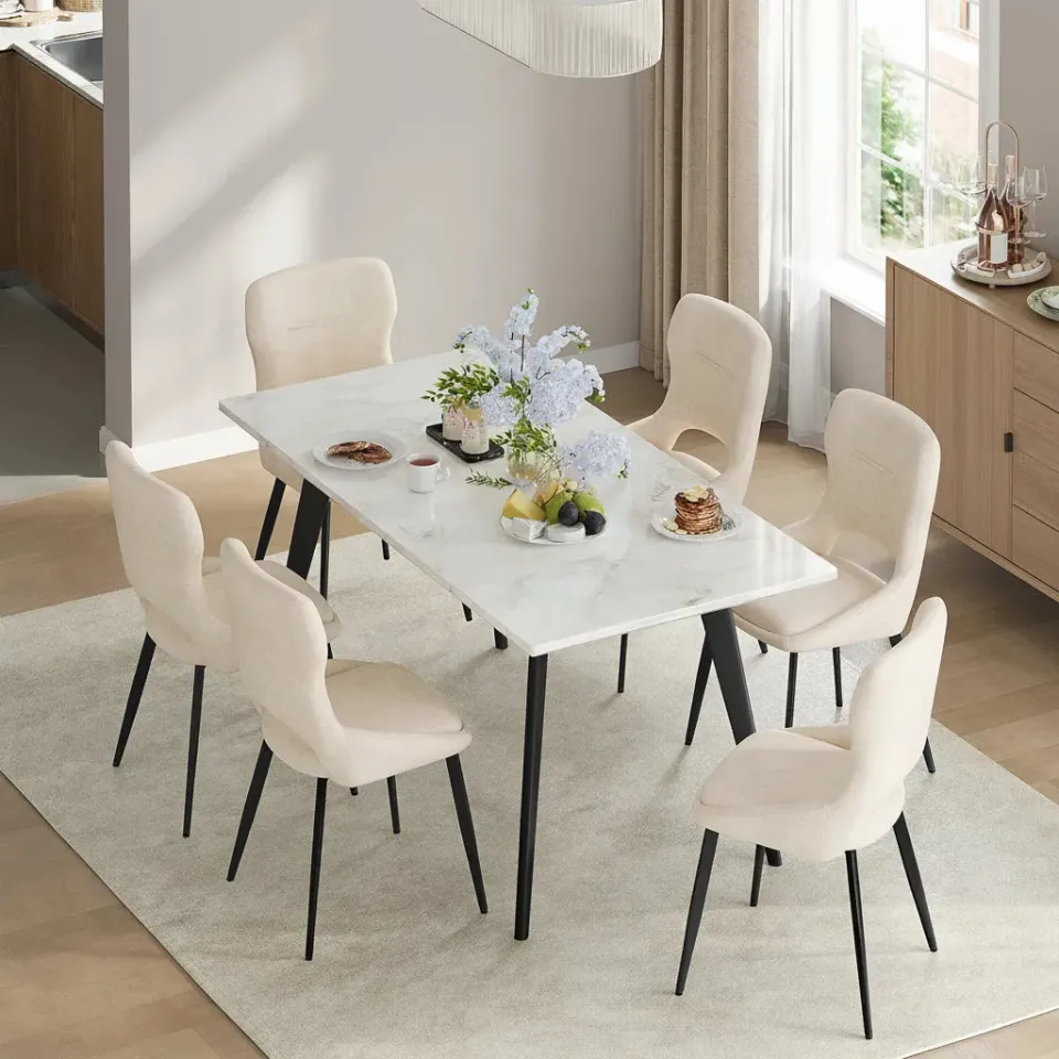 In And OutdoorMatch Esszimmerstühle 6er Chenille
