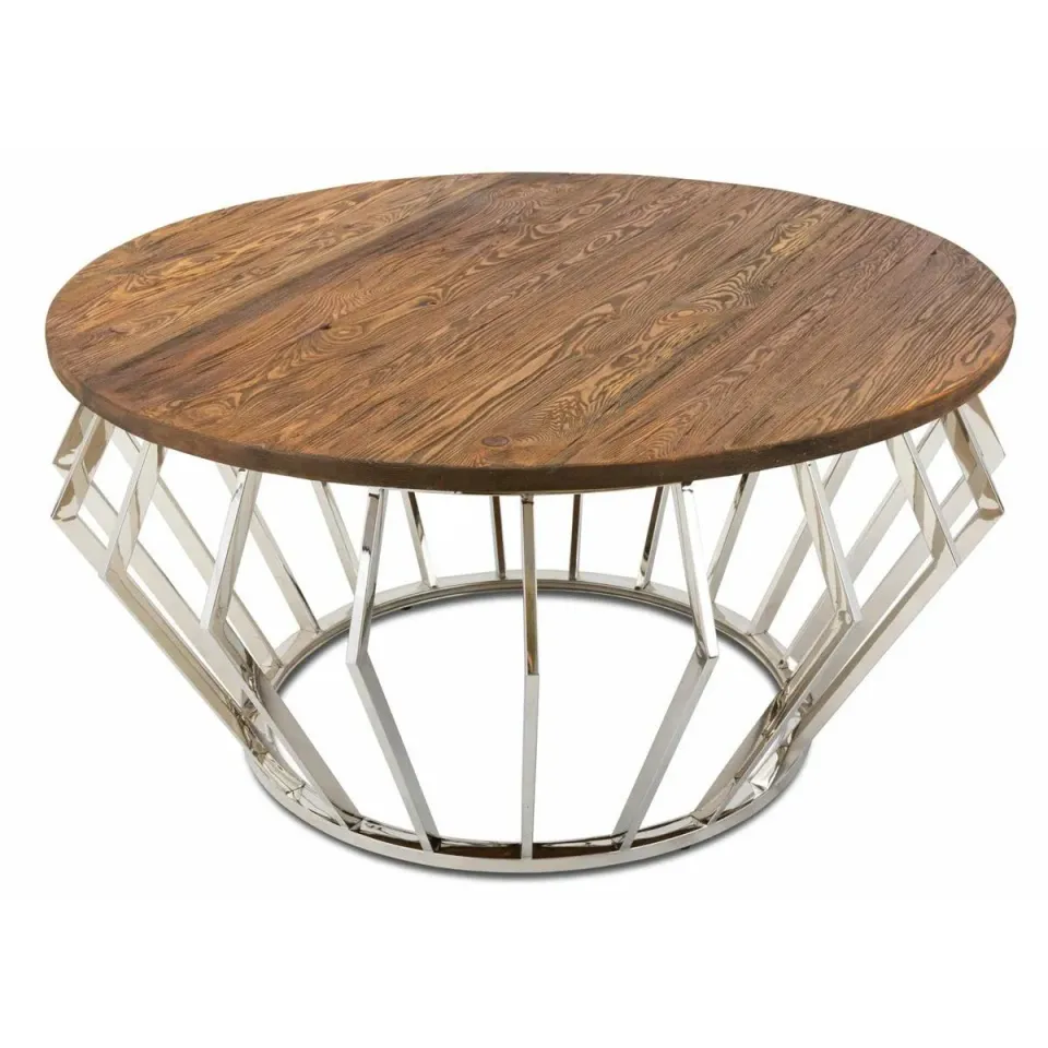 HOWHOMELY Nael Beistelltisch Silber Holz 80 cm