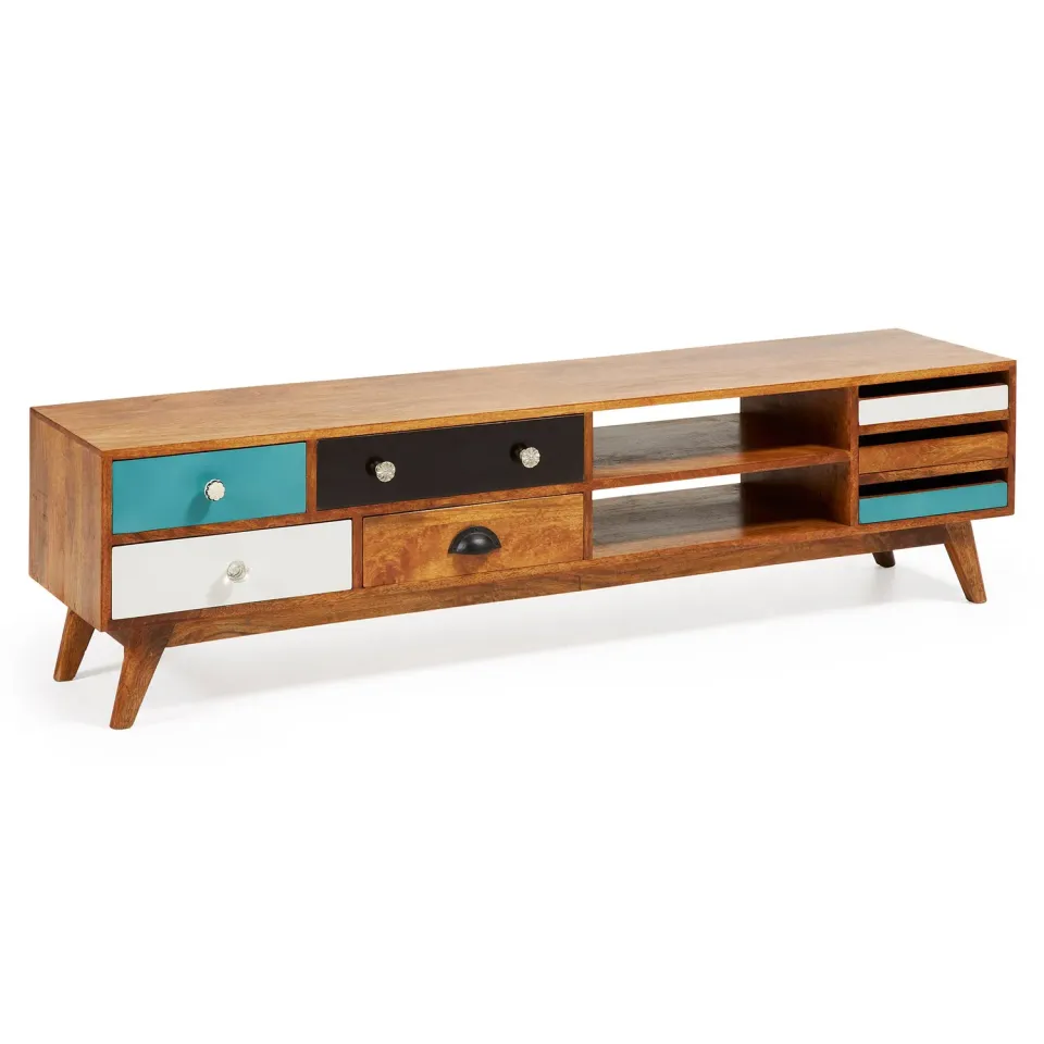 Kave Home Conrad TV-Lowboard Mehrfarbig 160 x 41 cm Mangoholz