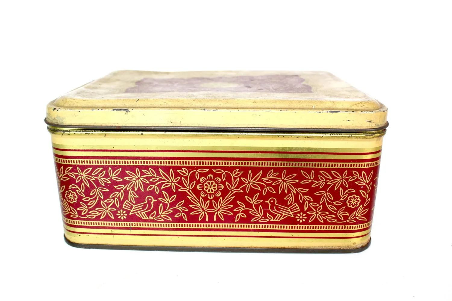 Mon Ami(e) Vintage Blechdose 1930 mit Deckel rot-gold