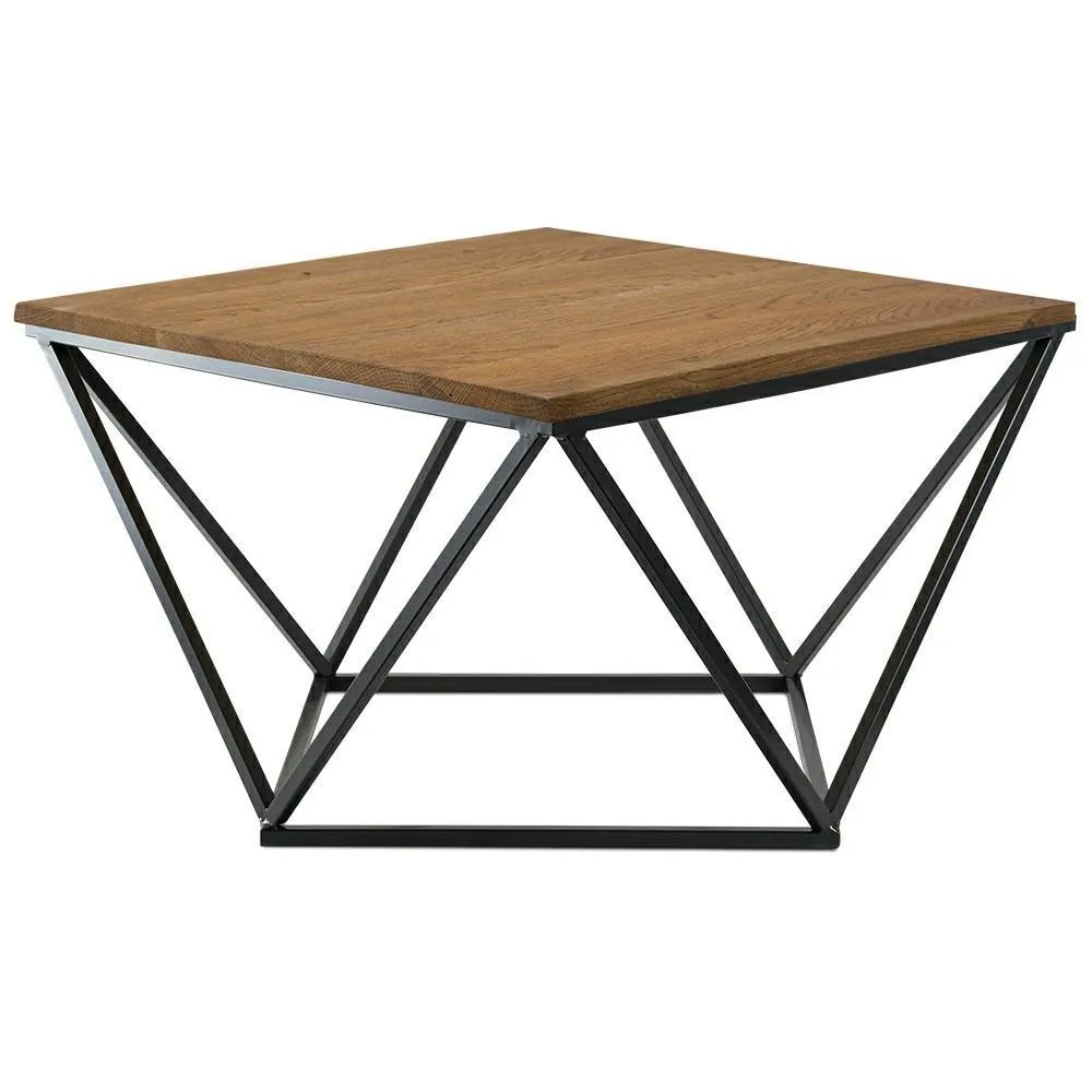 HOWHOMELY OakLoft Beistelltisch Eiche Metall Loft