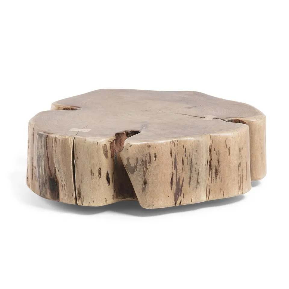 Kave Home Essi Couchtisch mit Rollen Ø 65 cm Akazienholz