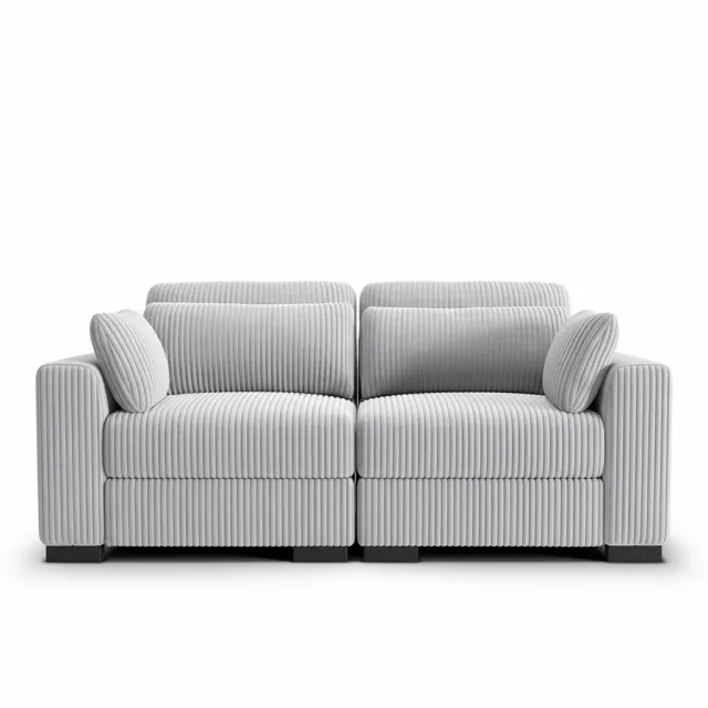 In And OutdoorMatch 2-Sitzer Cord Sofa Grau 188 cm Cordstoff