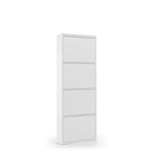 Kave Home 8,43E+12 Schuhschrank 4 Türen Weiß Metall