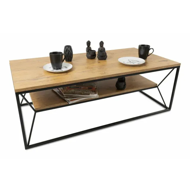HOWHOMELY BasicLoft Beistelltisch mit Regal