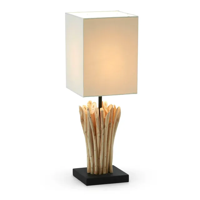 Kave Home Boop Tischlampe weiß 44 cm Baumwolle