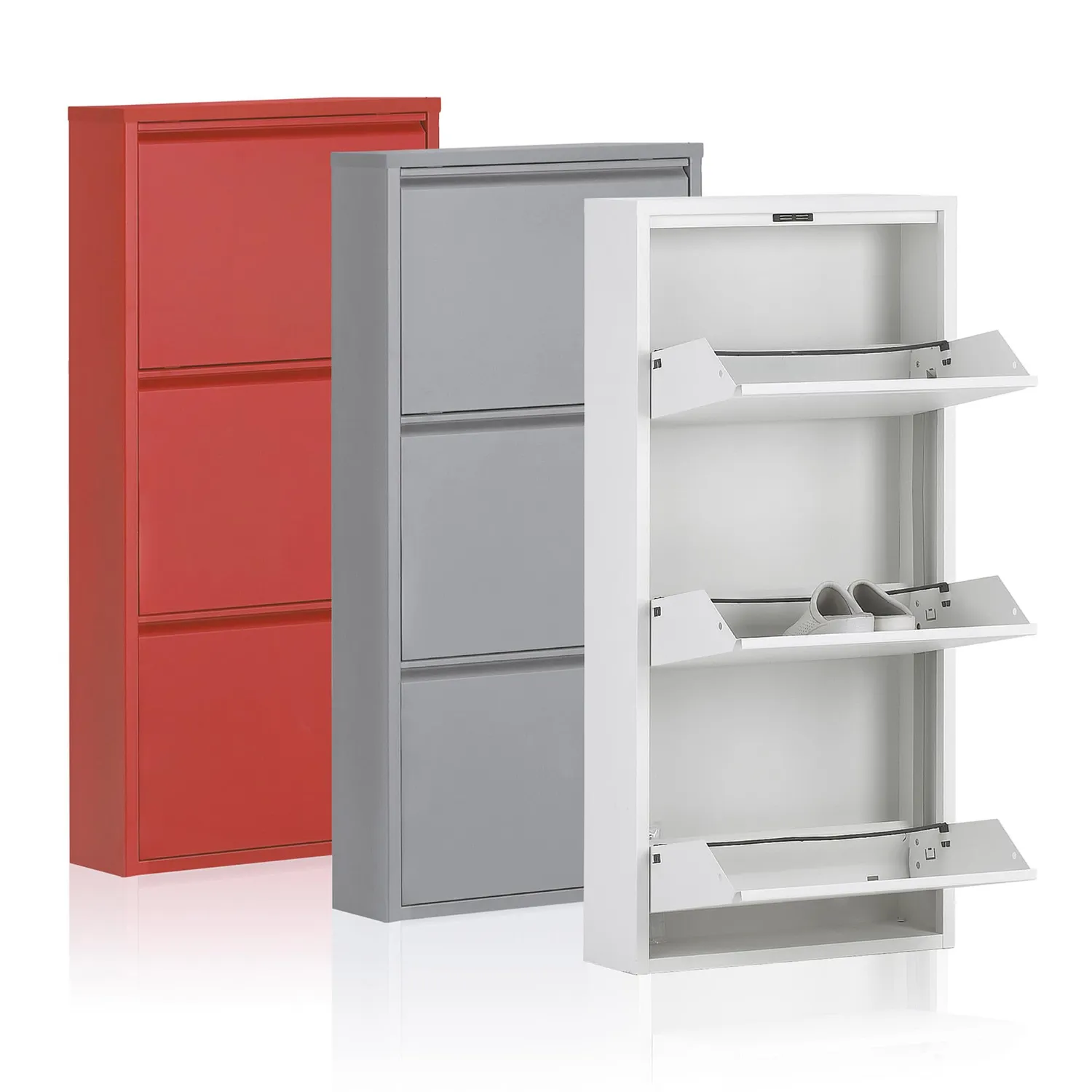 Kave Home Bogotá Schuhschrank Weiß Stahl 9 Paar