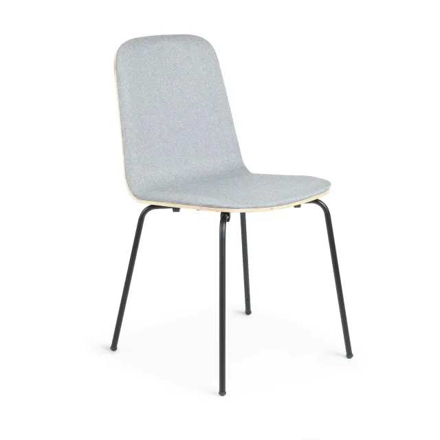 Kave Home Canele Stuhl grau Eiche Metallgestell