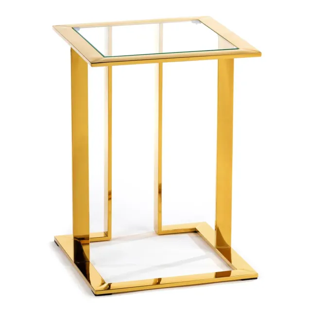 HOWHOMELY Sawa Hilfstisch Glas 40 cm