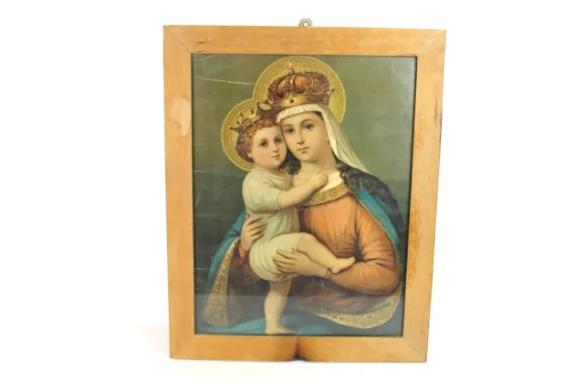 Mon Ami(e) Vintage Antikes Bild Mutter mit Kind Krone Druck