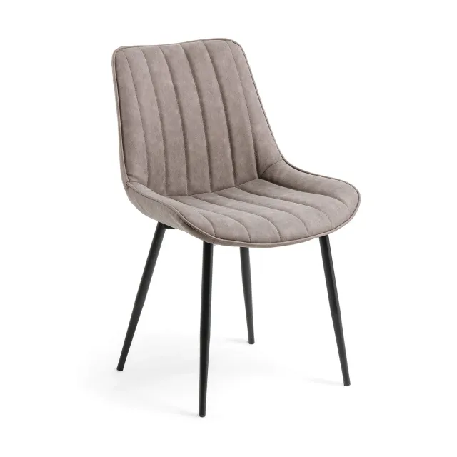 Kave Home Janis Esszimmerstuhl Kunstleder Taupe