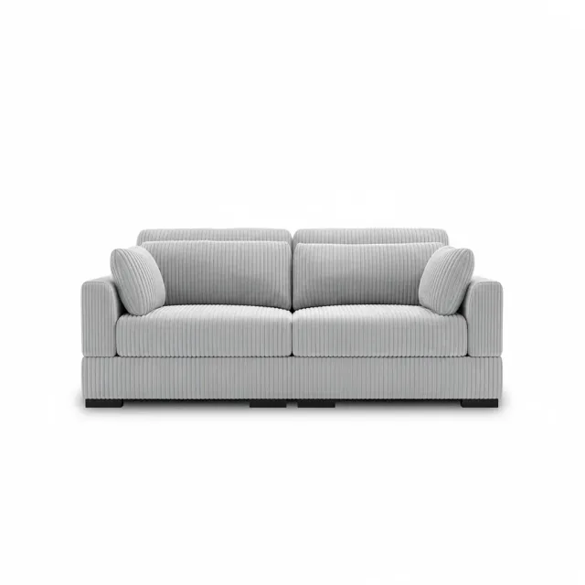 In And OutdoorMatch Sofa Grau 2-Sitzer Cordbezug vintage