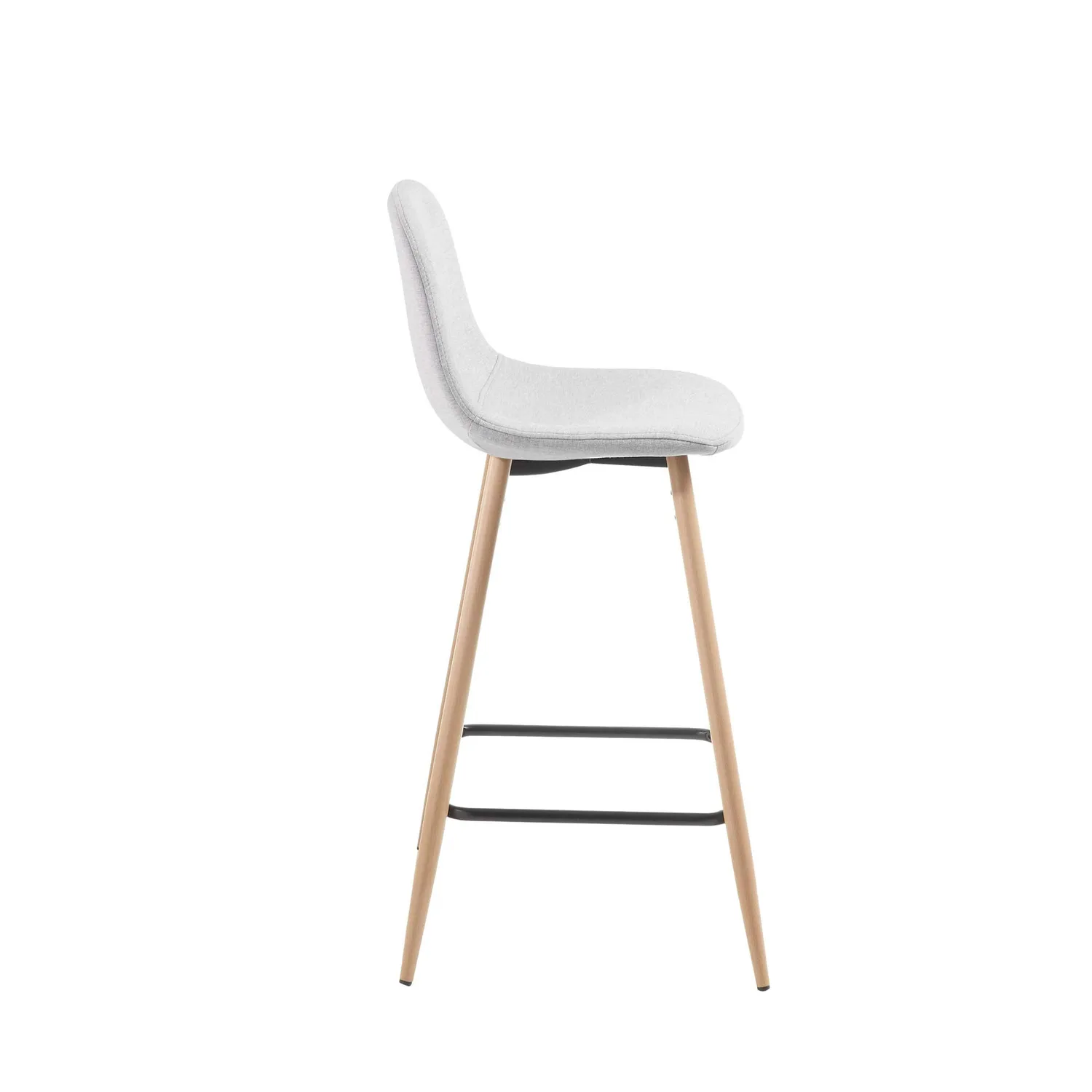 Kave Home Nolite Barhocker 75 cm dunkelgrau mit Lehne