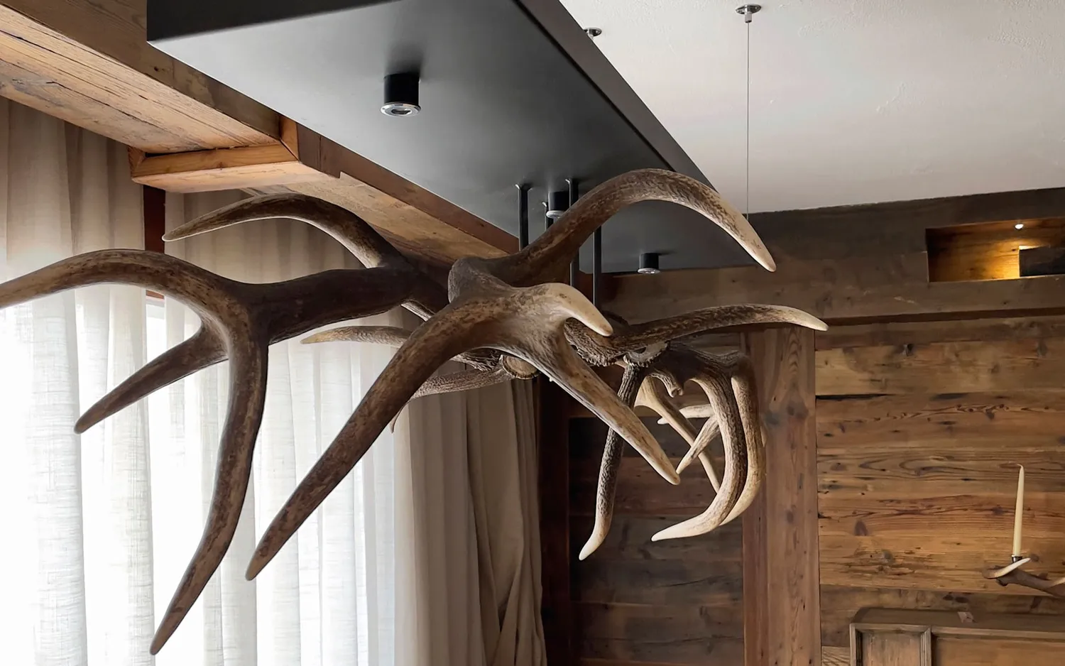 alpina design Muta del bosco soffitto Hängeleuchte mit Geweih