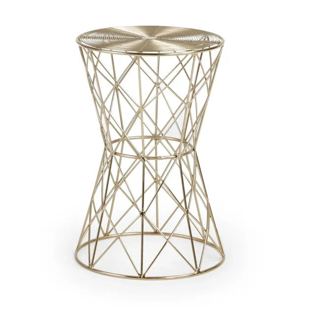 Kave Home Iode Beistelltisch rund Ø 33 cm Gold Stahl