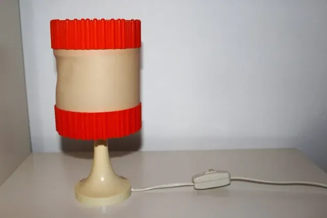 Mon Ami(e) Vintage Retro Tischlampe 1970er Tischlampe orange beige