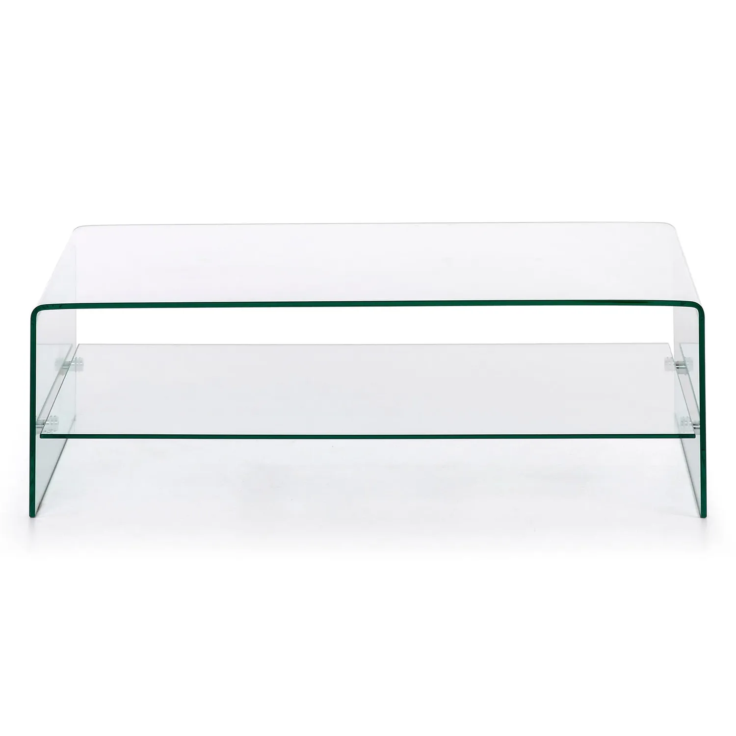 Kave Home Burano Couchtisch 110 x 55 cm aus Hartglas mit Ablage