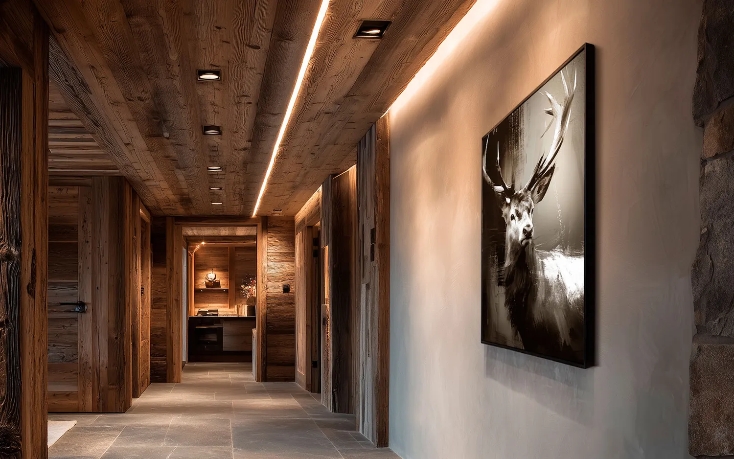alpina design Elk Hirsch Gemälde Grau Expressionistisch
