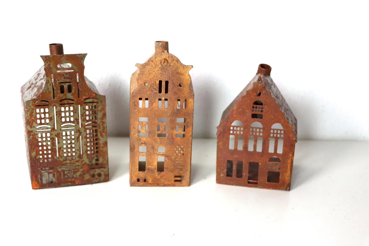 Mon Ami(e) Vintage Holland-Häuser „Amsterdam“ aus Metall 3er Set