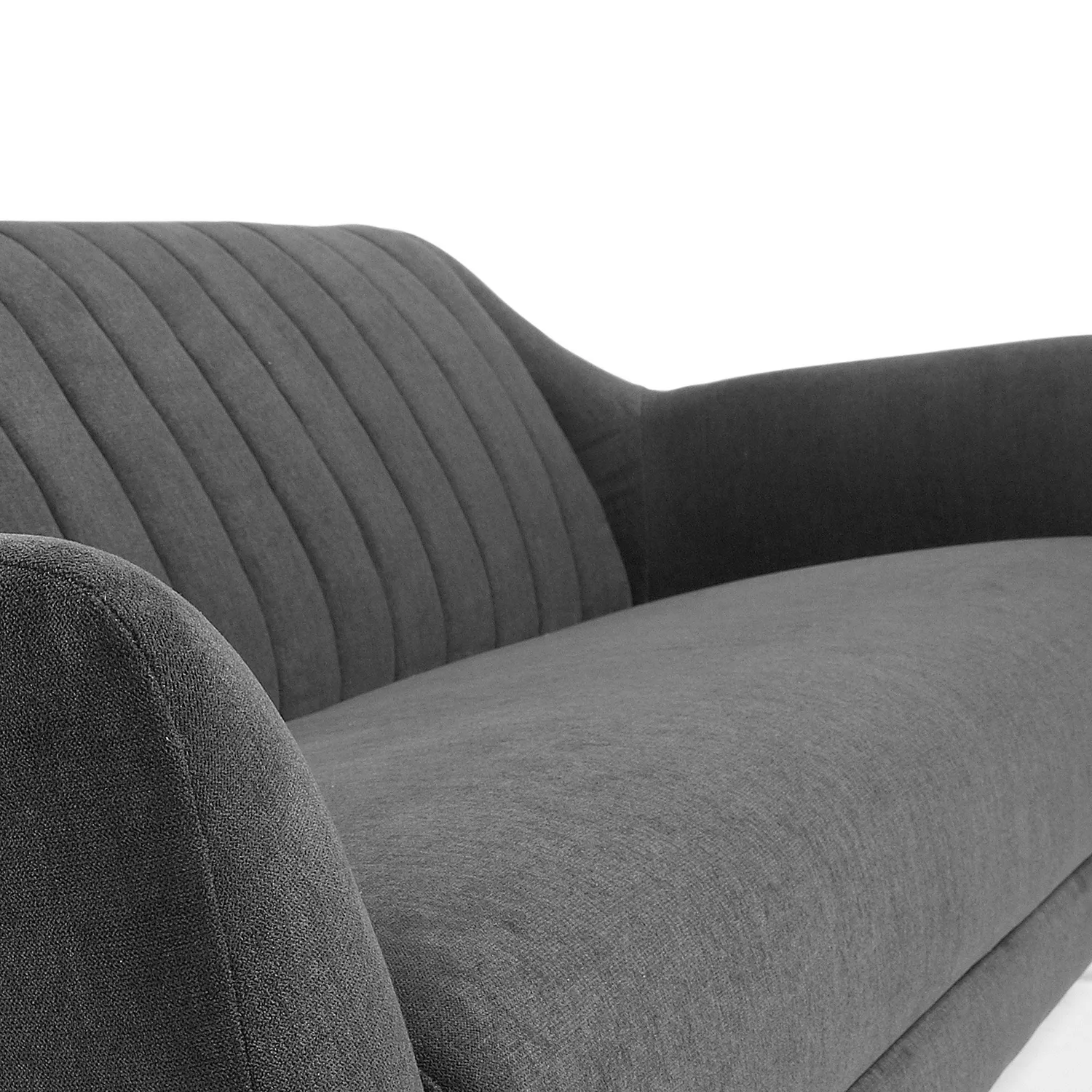 Kave Home Obo Sofa 3-Sitzer dunkelgrau Stoff