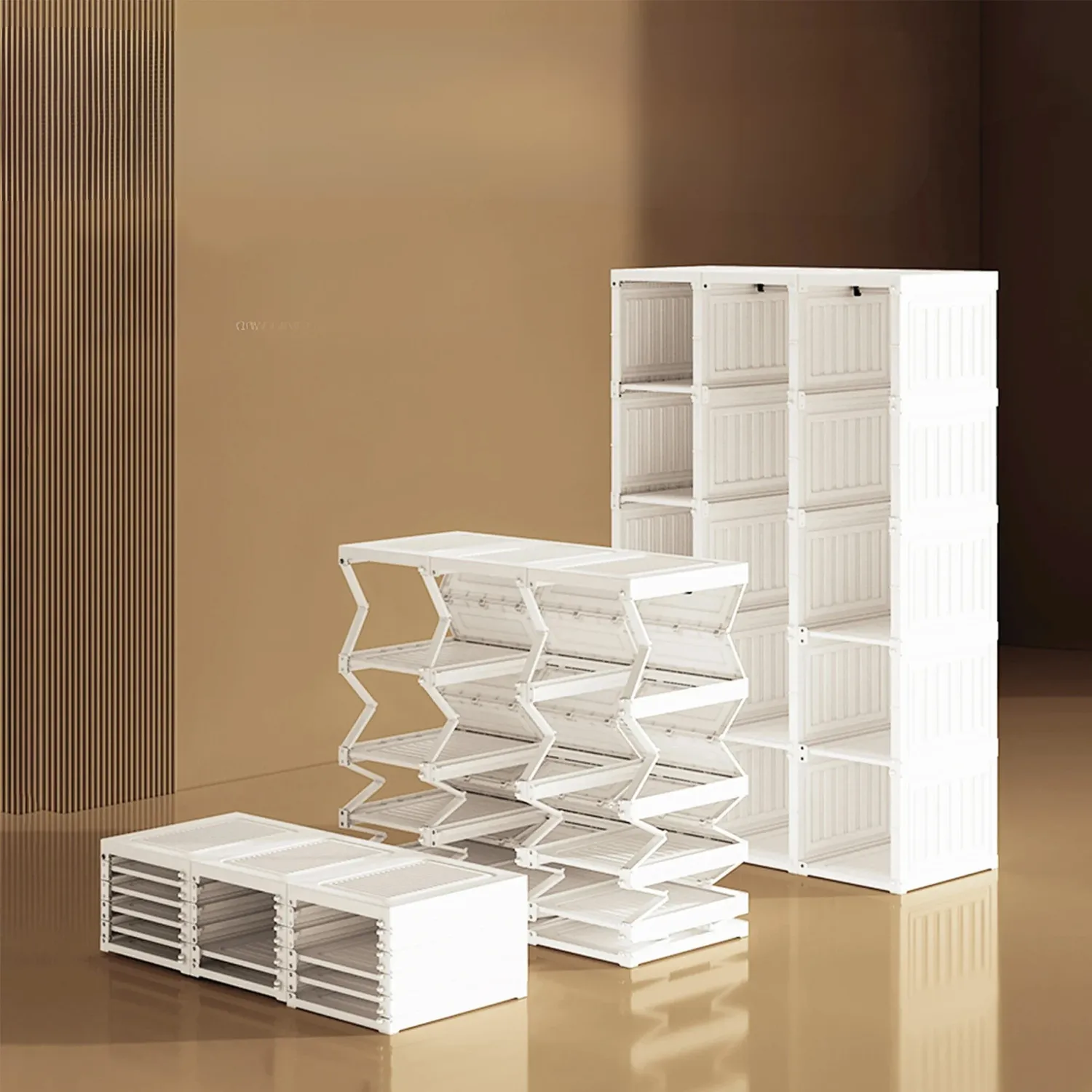 In And OutdoorMatch Faltschrank Weiß 69x50x170 cm 6 Türen