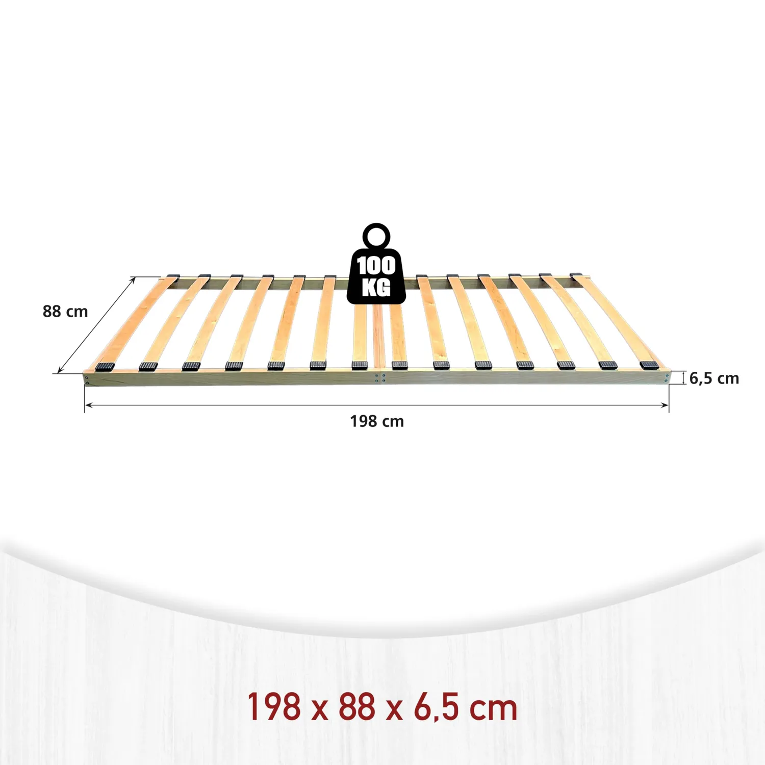 Inter Link Isya Lattenrost 90x200 cm Birke mit Rahmen Buche