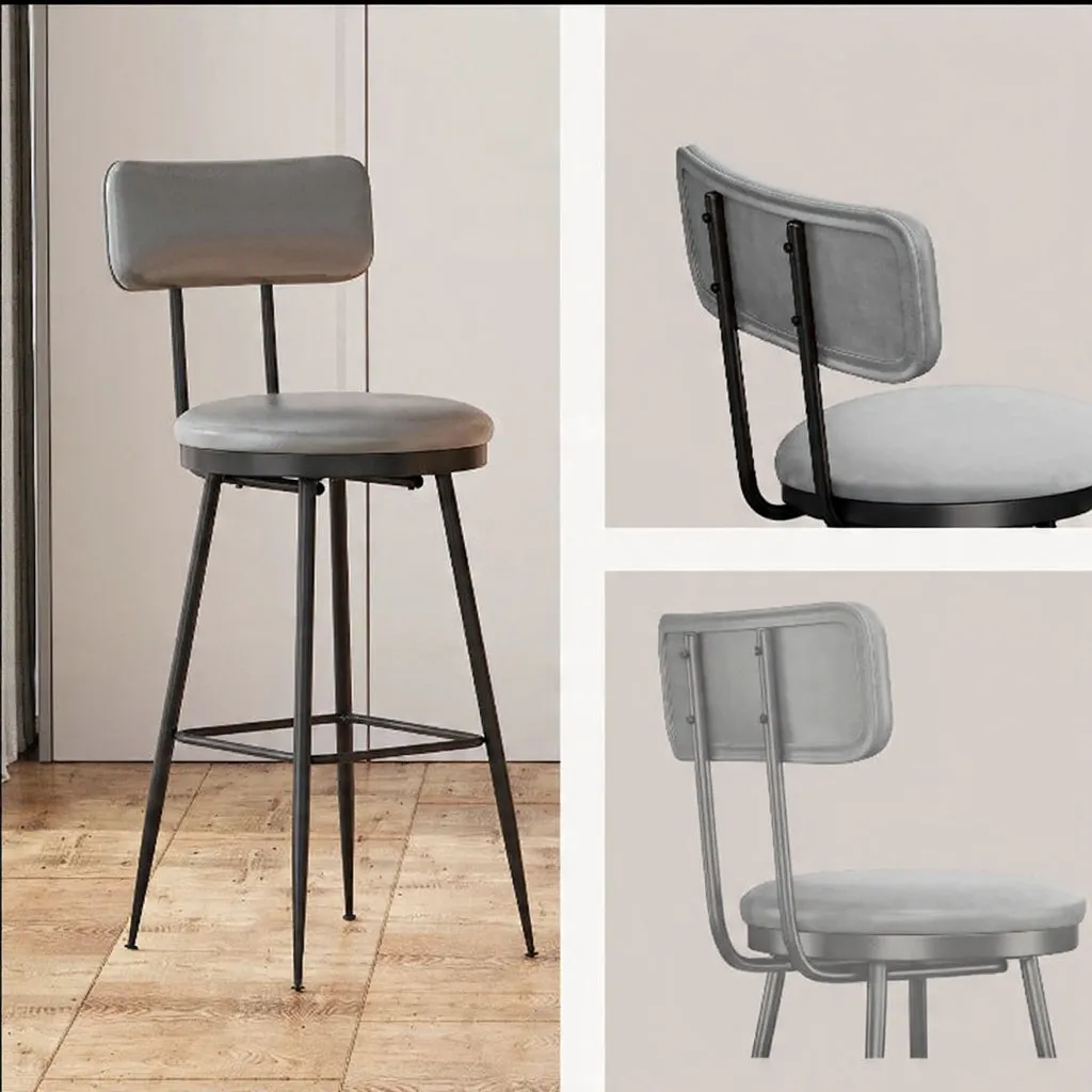 In And OutdoorMatch Barhocker Dunkelgrau Kunstleder 4er Set