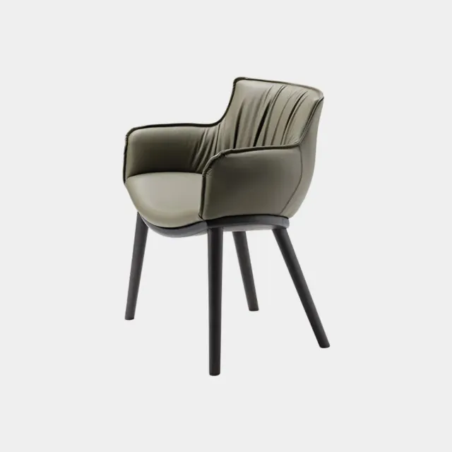 Cattelan Italia Rhonda Wood Stuhl gepolsterter Esssessel