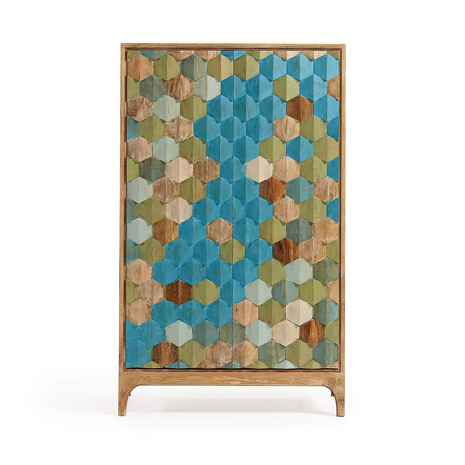 Kave Home Kyle Kleiderschrank 85x140 mehrfarbig 2-türig Massivholz