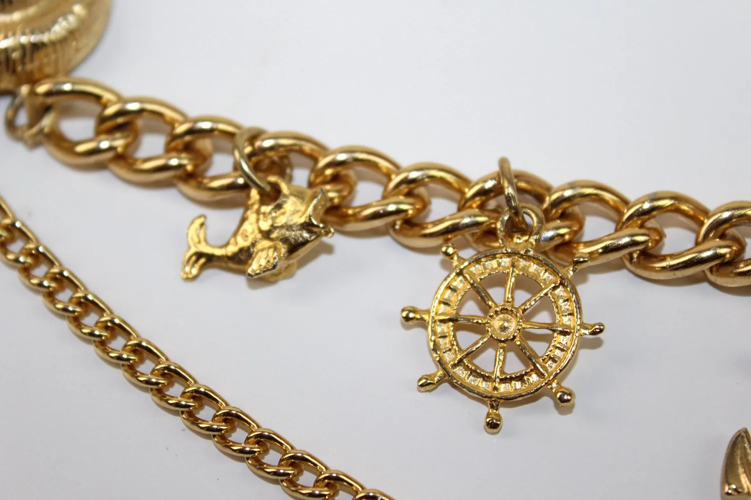 Mon Ami(e) Vintage Maritime Goldene Kette Anker Muschel lang