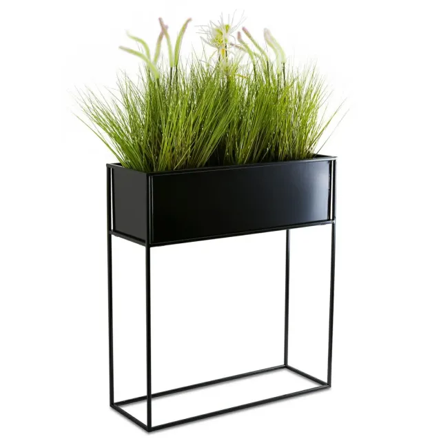 HOWHOMELY Blumenständer Schwarz 70 cm Metall