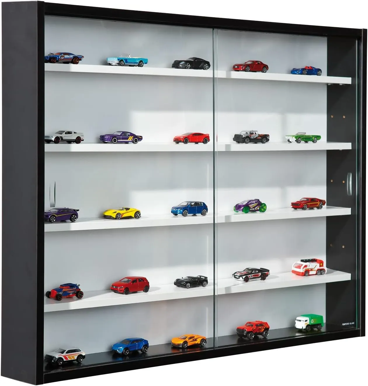 Inter Link Wandvitrine Schwarz-Weiß 80x60x9,5cm Glas