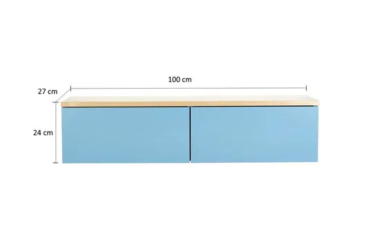 Kundler Home Wandboard Schlüsselkasten Blau Pastell mit Schublade