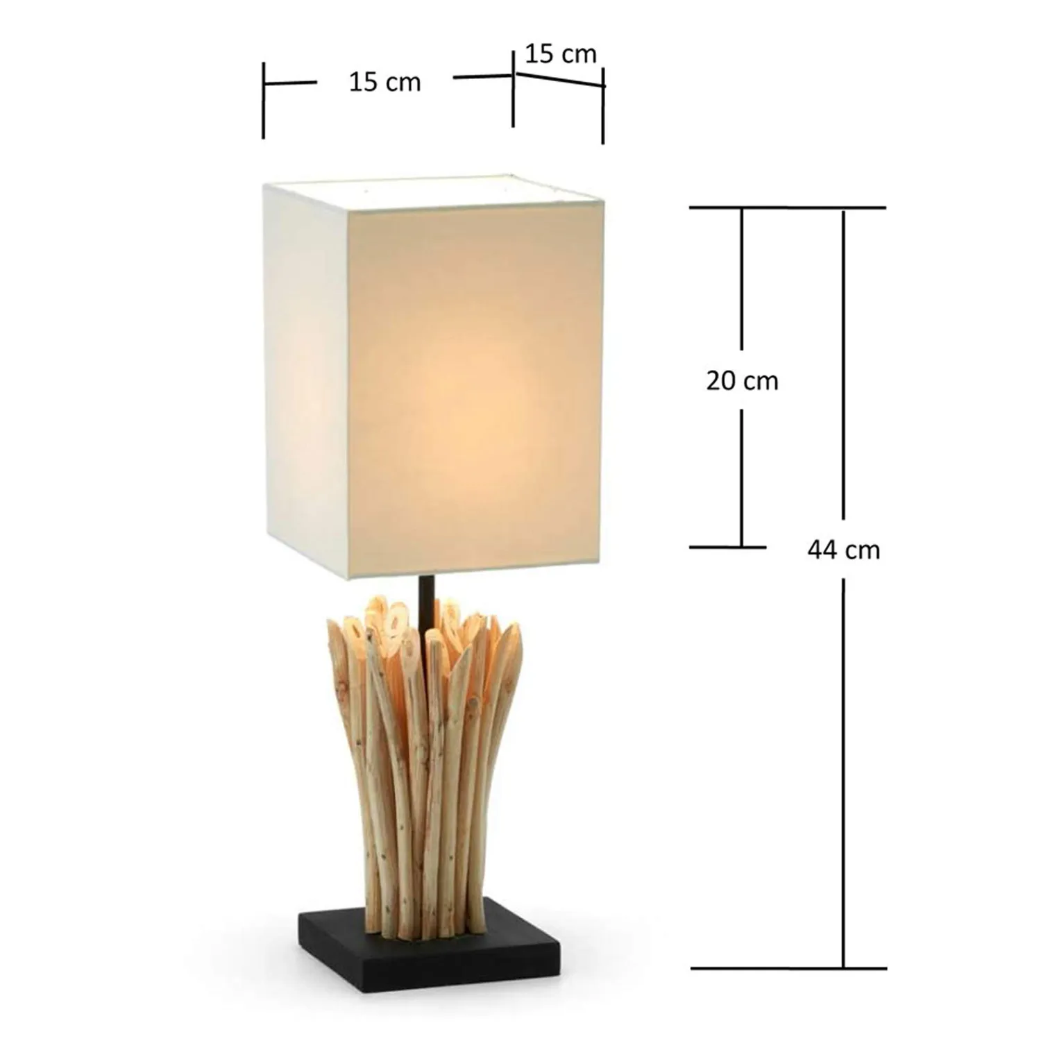 Kave Home Boop Tischlampe weiß 44 cm Baumwolle