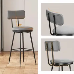 In And OutdoorMatch Barhocker 2er-Set Kunstleder