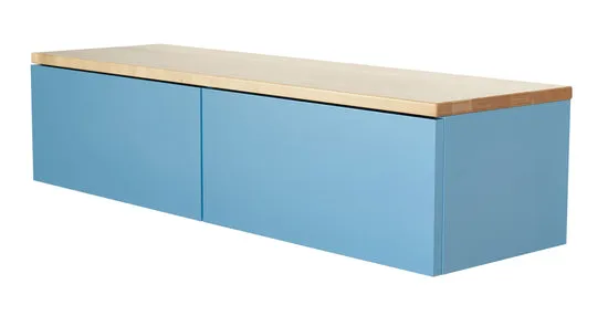 Kundler Home Wandboard Schlüsselkasten Blau Pastell mit Schublade