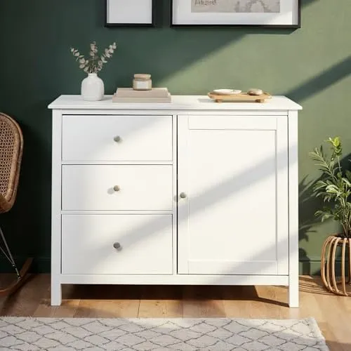 Inter Link Pinora Home Kommode weiß 96 cm 3 Schubladen